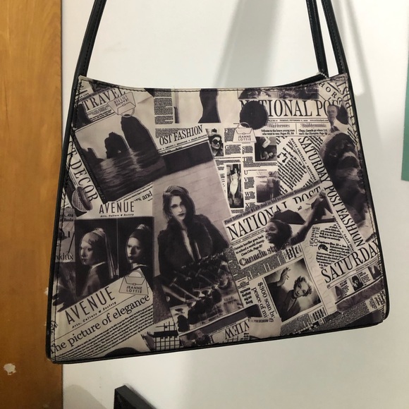 Newspaper print shoulder bag - Picture 2 of 3